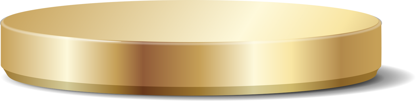 Gold podium for mock up product display.
